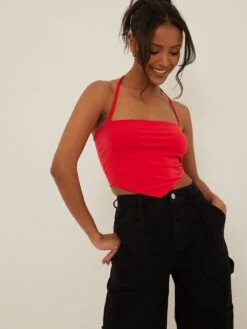 NA-KD Crop Tops Top Dames Rood