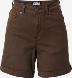 URBAN CLASSICS Denim Shorts Regular Jeans Dames Chocoladebruin