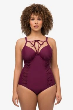 Ulla Popken Grote Cups Badpak Dames Wijnrood -Ulla Popken Verkoop bdfc4e9092b36f6608bb54d2d70073bc