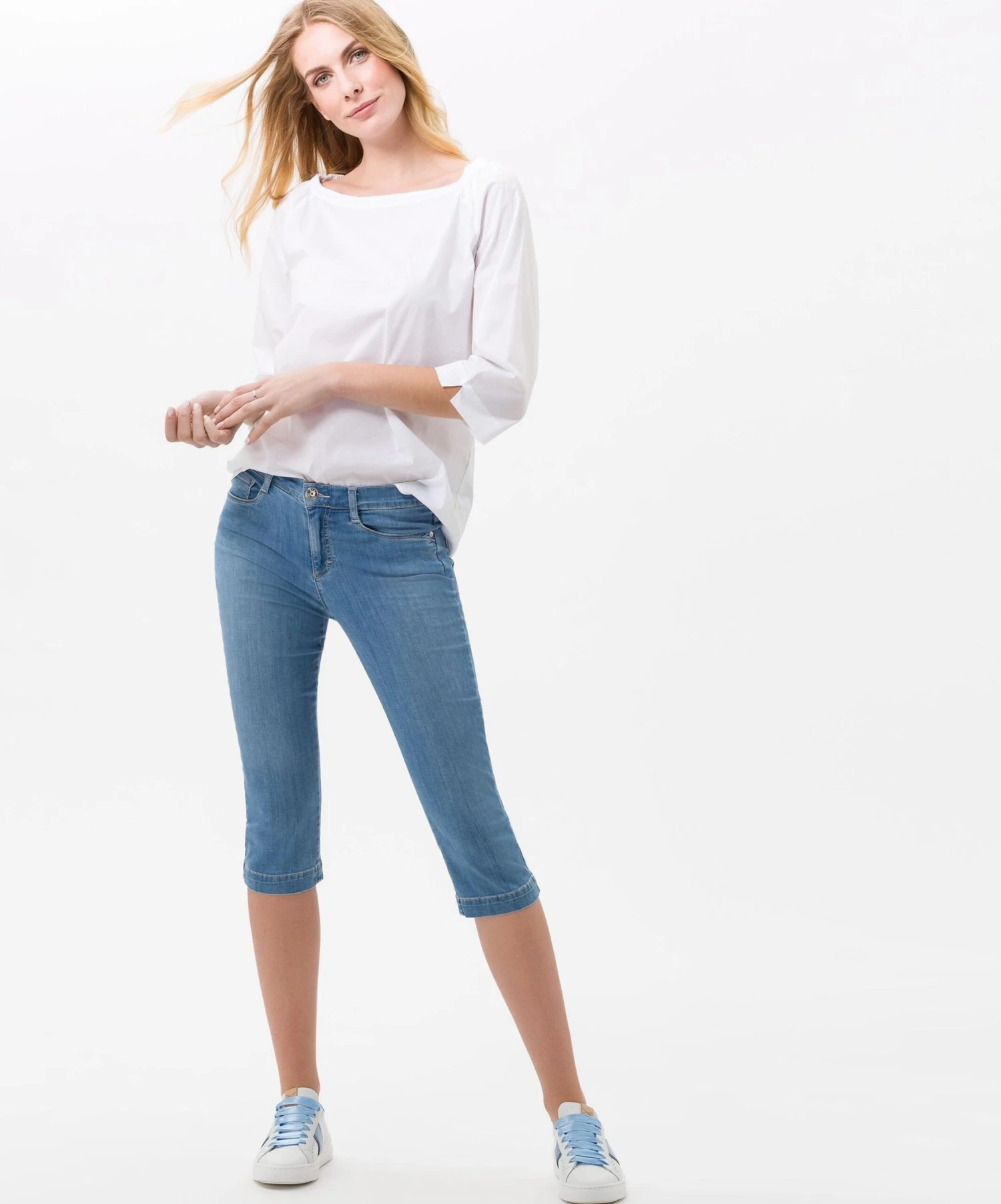 BRAX Denim Shorts Skinny Jeans Dames Blauw 7 BRAX Denim Shorts Skinny Jeans Dames Blauw - Afbeelding 5