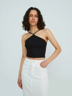 EDITED Crop Tops Top Luana Dames Zwart -Ulla Popken Verkoop c17167e54b052f58fb600afa1eaf47b4