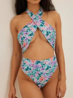 NA-KD Halter Badpakken Badpak Dames Aqua / Hemelsblauw -Ulla Popken Verkoop c6a94c85956c7fc88b86aa739993a42b