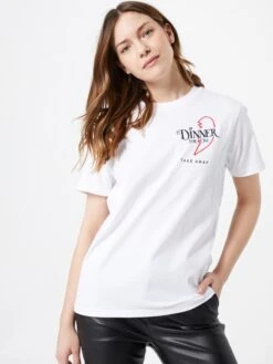 T-shirts Shirt DINNER FOR ONE Dames Wit -Ulla Popken Verkoop c78eb6a4f3788d12784ab8b5862986c8