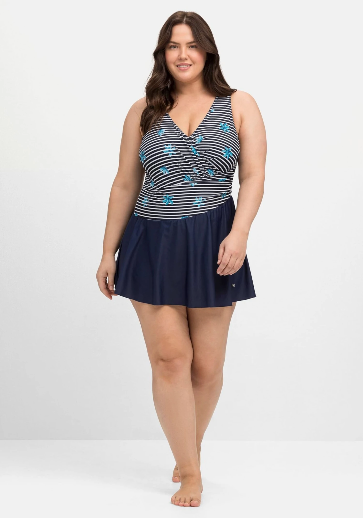 Sheego Grote Cups Triangel Badpakjurk Dames Navy / Hemelsblauw 6 Sheego Grote Cups Triangel Badpakjurk Dames Navy / Hemelsblauw - Afbeelding 4