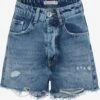 Denim Shorts Regular Jeans Dunfermline Dames Blauw -Ulla Popken Verkoop c91dd4ea7ec893b4ceea1223519f037d