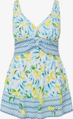 Ulla Popken Grote Cups T-shirt Bh Badpakjurk Dames Blauw