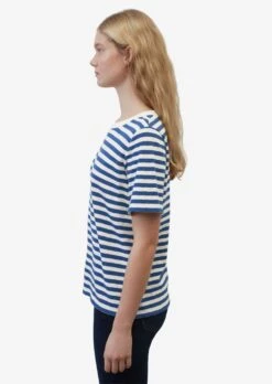 Marc O'Polo DENIM T-shirts Shirt Dames Donkerblauw / Wit -Ulla Popken Verkoop d17a07cd3f9701f341653815eabe4b0d