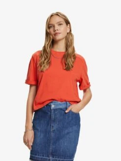 ESPRIT Crop Tops Shirt Dames Oranje -Ulla Popken Verkoop d5200db395108af0ed160b2e29f5cc0f