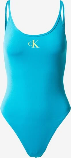 Calvin Klein Swimwear Grote Cups T-shirt Bh Badpak Dames Lichtblauw