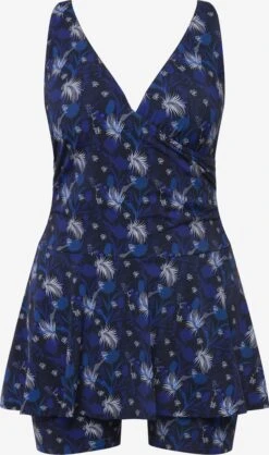 Ulla Popken Grote Cups T-shirt Bh Badpak Dames Blauw / Marine