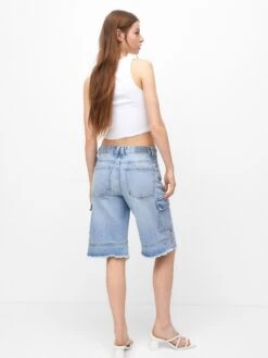 PULL & BEAR Denim Shorts Loosefit Cargojeans Dames Blauw 9 PULL & BEAR Denim Shorts Loosefit Cargojeans Dames Blauw -Ulla Popken Verkoop e4194d239418207d27426db1d5611e9e