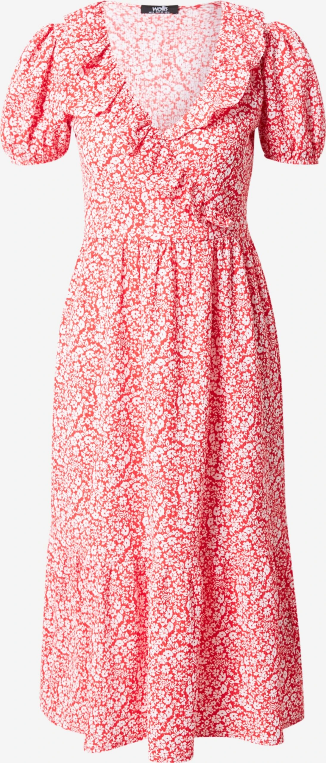 Wallis Midi Jurken Jurk Ditsy Dames Rood 3 Wallis Midi Jurken Jurk Ditsy Dames Rood