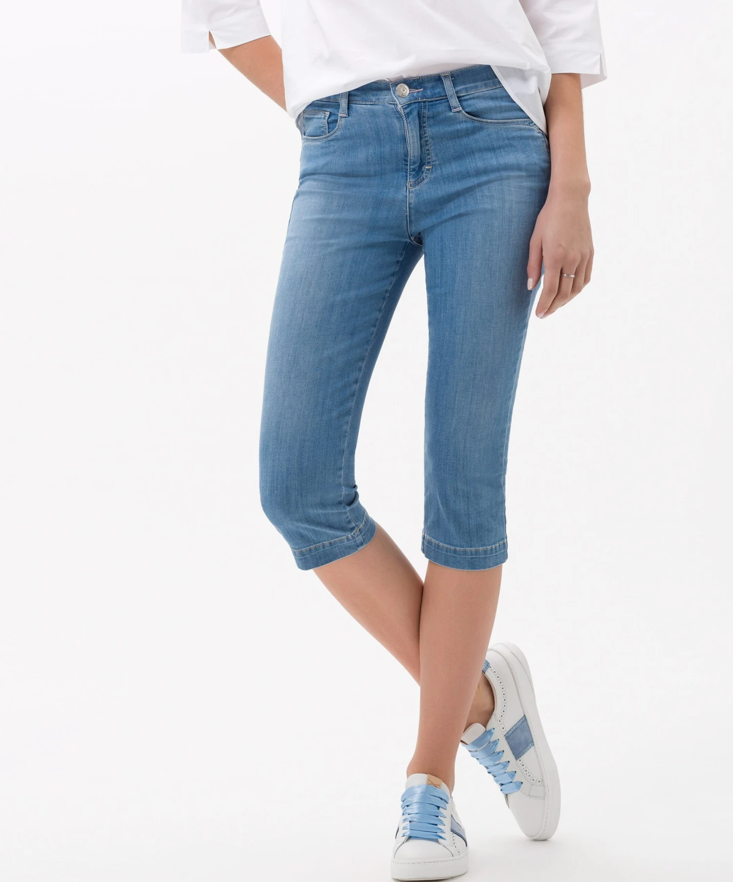 BRAX Denim Shorts Skinny Jeans Dames Blauw 4 BRAX Denim Shorts Skinny Jeans Dames Blauw - Afbeelding 2