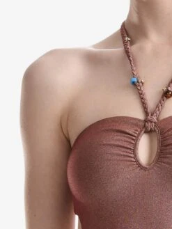 Wolford Halter Badpakken Badpak Disco One Piece Dames Brons -Ulla Popken Verkoop f0d9a399ed2b1f90eccbbea493f1c9bb