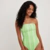 NA-KD Badpakken Zonder Beugel Bustier Badpak Dames Grasgroen / Lichtgroen -Ulla Popken Verkoop f2b2b24979c651b73d309dd02abd9504