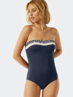 Schiesser Bandeau Badpakken Bandeau Badpak Aqua Californian Dream Dames Donkerblauw -Ulla Popken Verkoop f7b5835dda48802899f3295acd01ce68