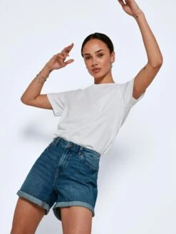 Noisy May Denim Shorts Regular Jeans Smiley Dames Blauw -Ulla Popken Verkoop fba313067a3843da2ab832da46f4060b