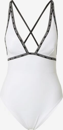 Calvin Klein Swimwear Grote Cups Triangel Badpak Dames Wit